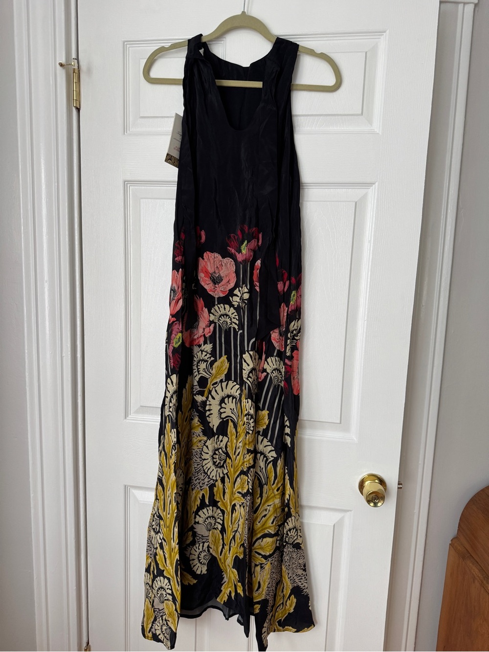 NWT $198 Temperley London x Anthropologie Halter Silk Floral Maxi Dress, 8 - Picture 8 of 9